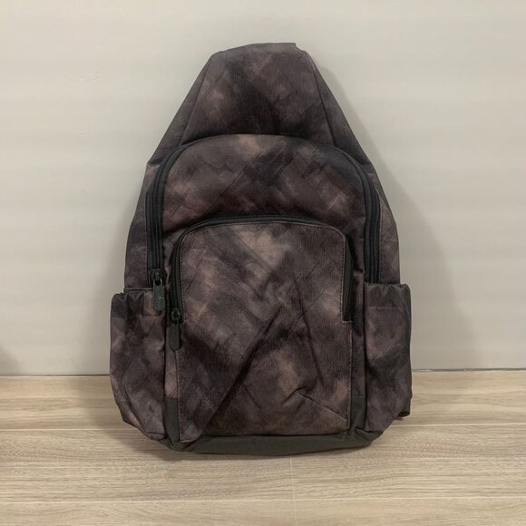 Thirty One Gray Light Pink Strokes Sling Backpack - Picture 2 of 10